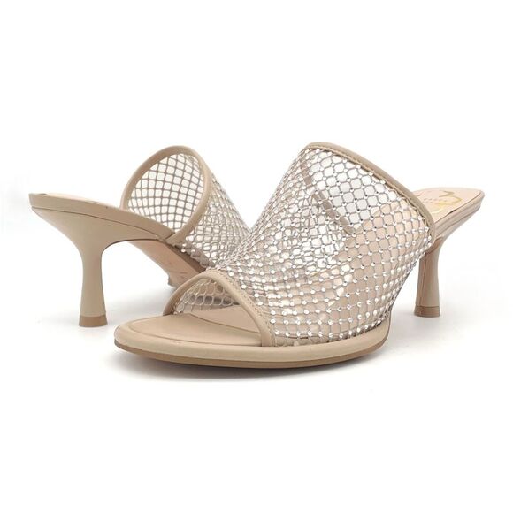 Ted Baker Celya Crystal Mesh Heeled Mules Sandals Nude Tan Size EU 39 US 8.5 - Picture 4 of 16